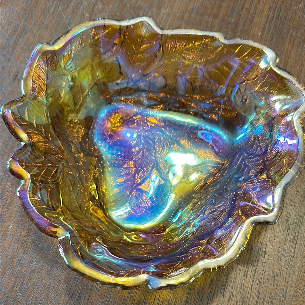 Gold and Blue Decorative Accent with Iridescent Finish